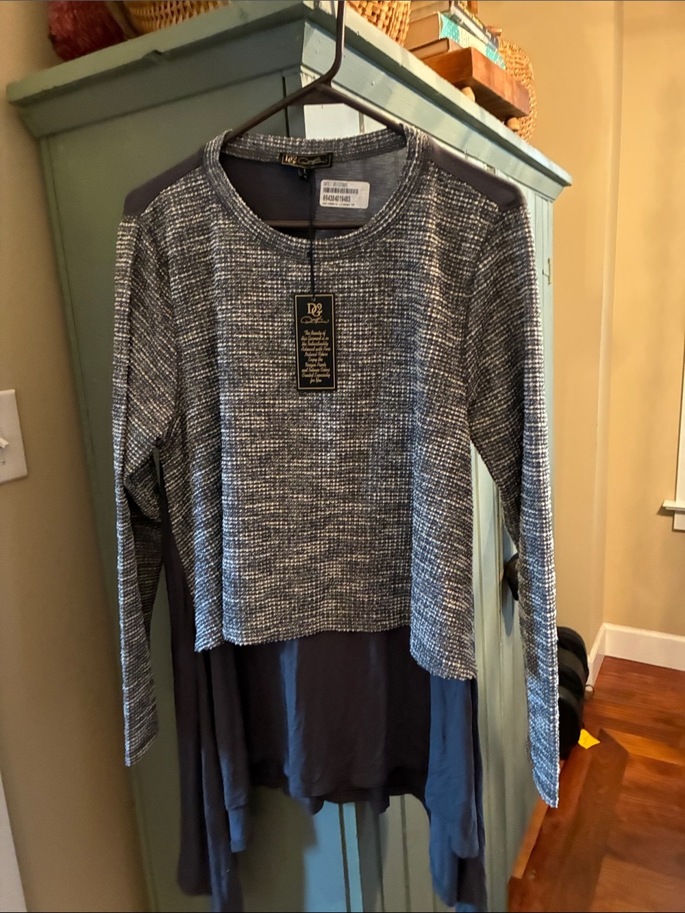 Diane Von Furstenberg Layered-Look Knit Pullover - gray & black
